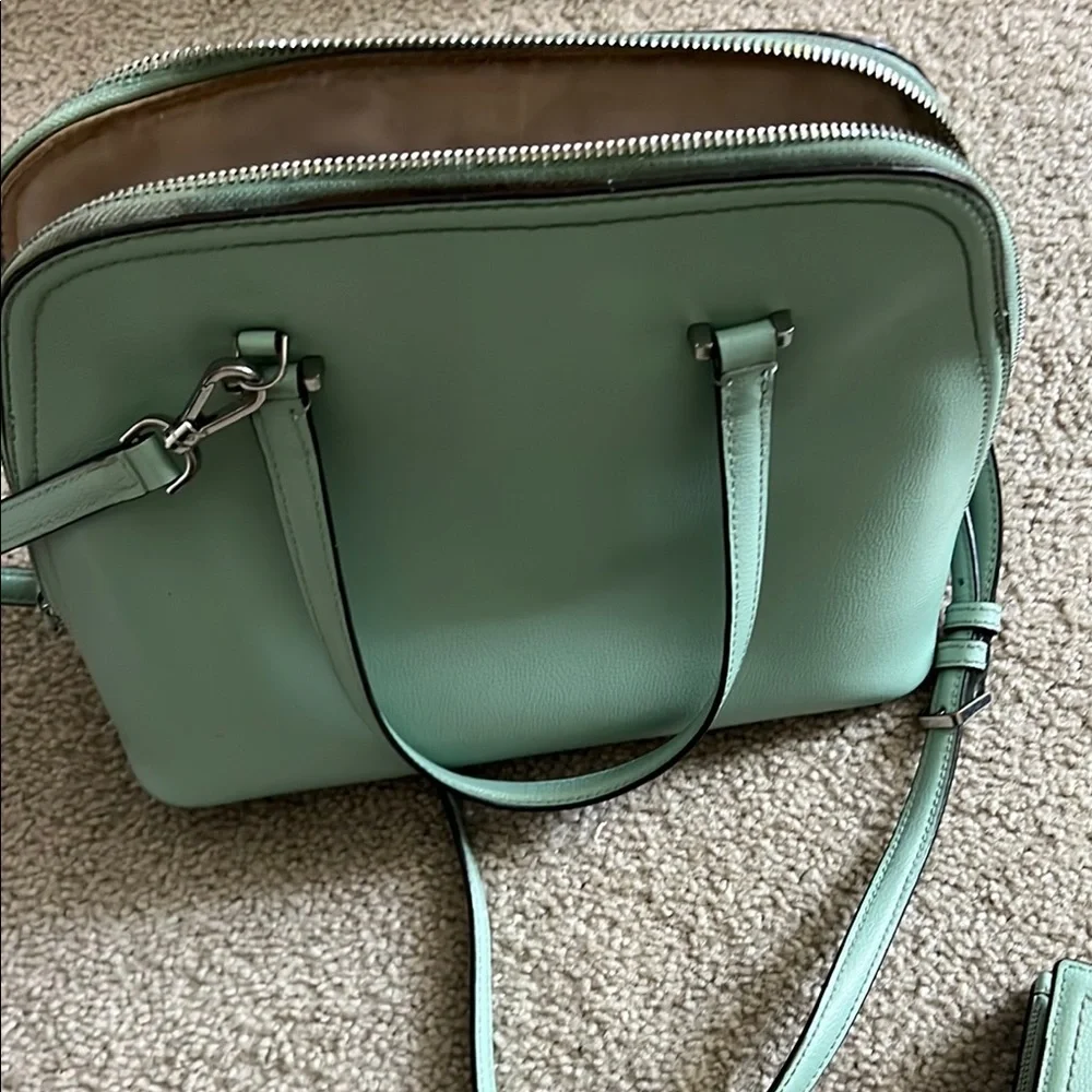 Kate Spade Green Satchel Smooth Leather Dome - Picture 3 of 7